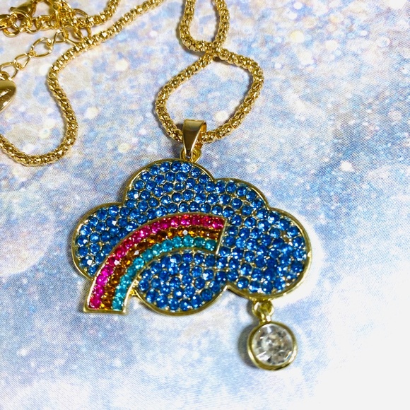Betsey Johnson Jewelry - Baby blue cloud rainbow Betsey Johnson style necklace